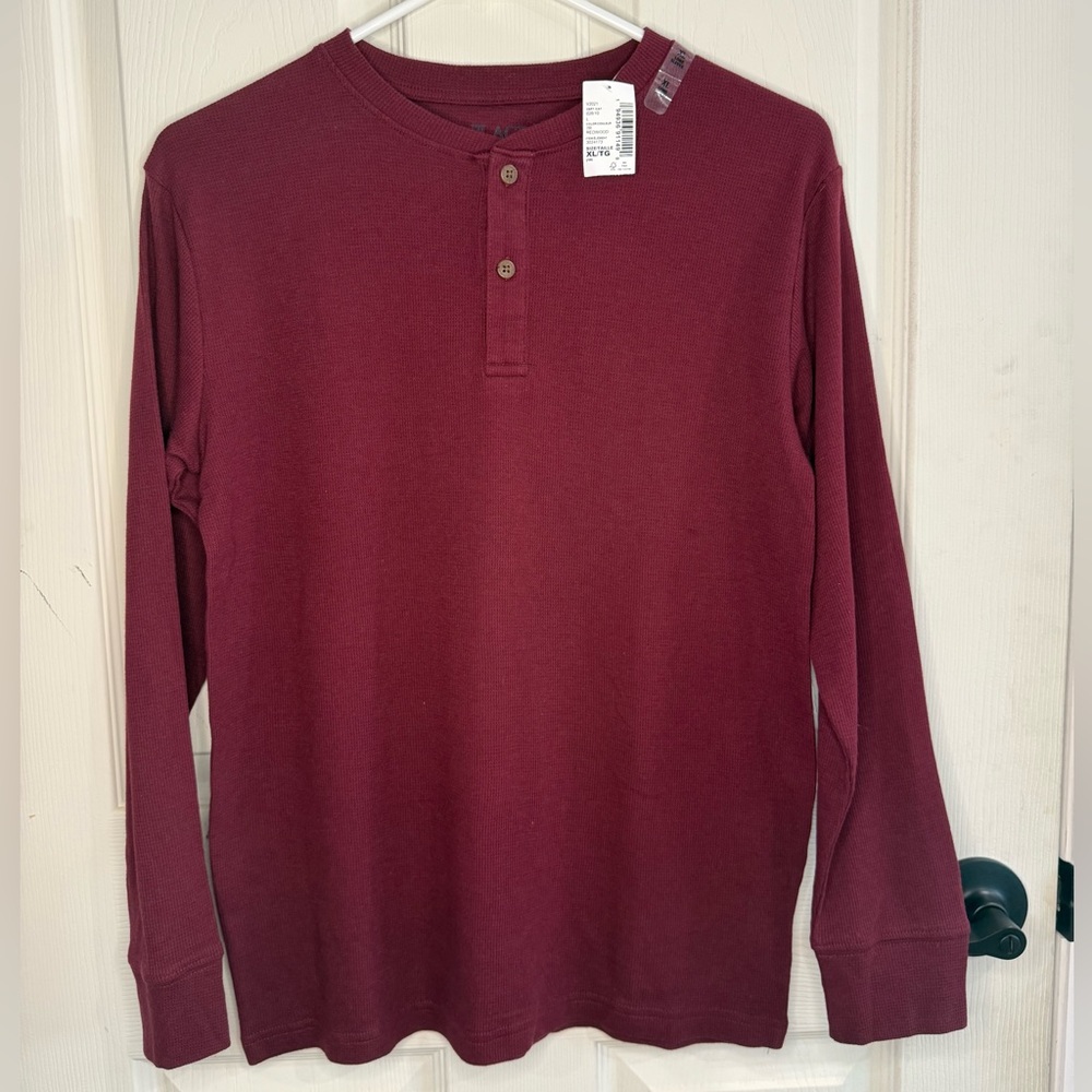 The Children's Place Long Sleeve Henley Tee - Burgundy